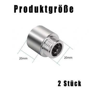 Predlžovací adaptér na kohútik G1/2 palce x 20 mm, 2 kusy, predĺženie kohútika, nerezová spojka,