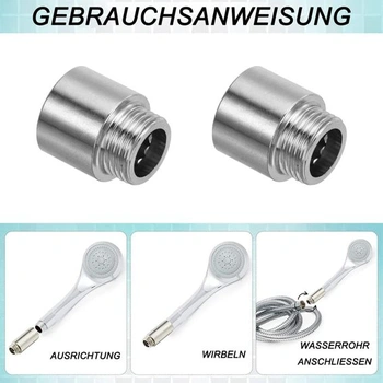 Prodlužovací adaptér na kohoutek G1/2 palce x 20 mm, 2 kusy, prodloužení kohoutku, nerezová spojka,