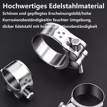 2 nerezové svorky na závěsné šrouby, nerezové svorky na výfuk 52-55 mm, svorky na výfuk motocyklu,