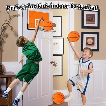 4dílná basketbalová sada, odolné PVC, průměr 18 cm, dětské basketbalové míče s pumpou pro hru