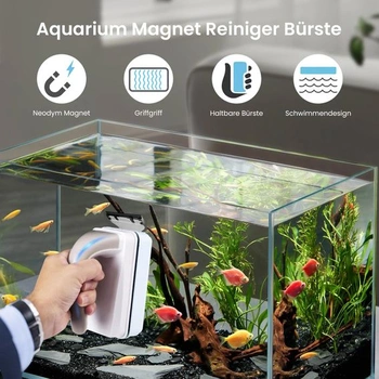 Magnetický čistič skiel akvárií 2 v 1 s odnímateľnou škrabkou
