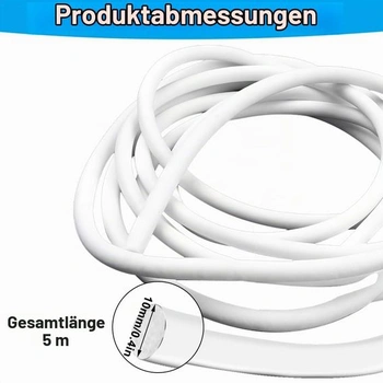 5 metrů těsnicí šňůry na spáry, Ø 10 mm, pěnová těsnicí šňůra, bílá, Ø 10 mm x 5 metrů