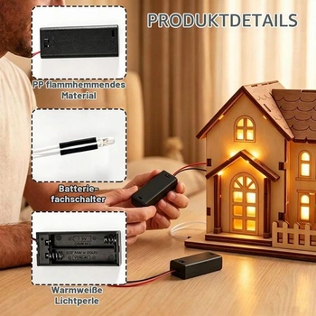 20 kusů 3mm mini LED světel do domečků pro panenky a 10 držáků na AAA baterie