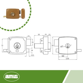 Petlice Amig 72U-120 so zámkom