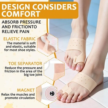Korekcia Hallux valgus, rozťahovače prstov na hallux valgus, balenie 3 párov, mäkký materiál, pohodlné