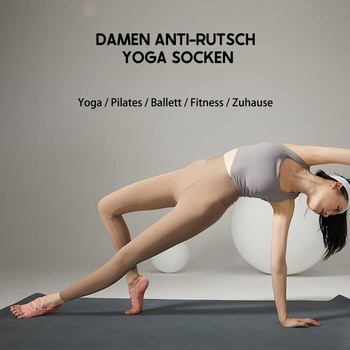 Dámske ponožky na jogu s pásikmi, protišmykové úchopy, bez prstov, protišmykové ponožky na pilates,