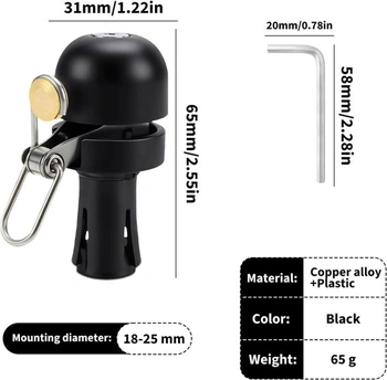 Zástrčka na řídítka silničního kola WJMY, hlasitý zvonek na kolo, malý zvonek na kolo, 80 dB, pro
