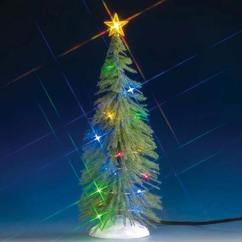 Doplňky Lemax Christmas Village: Smrk s více světly (velký), pryskyřice