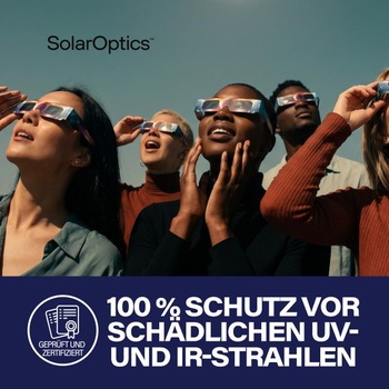 Brýle Eclipse – certifikace ISO 12312-2 a CE a UKCA, bezpečné pozorování slunce, certifikace AAS