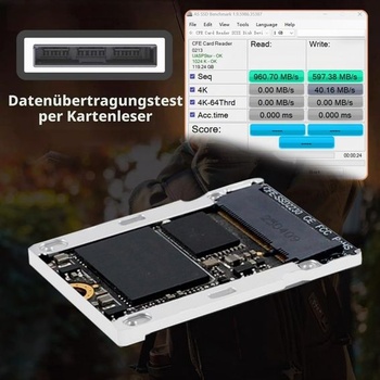 Prevodník pevného disku Chenyang M.2 NVMe na PCIe 4.0 CF Express typu B pre fotoaparáty