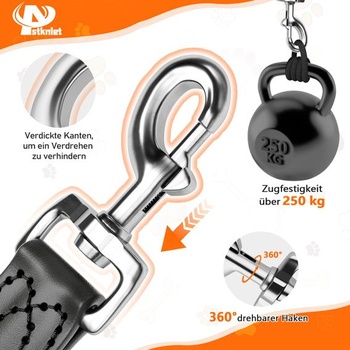 Vodítko pre psov Aystkniet 2m, nastaviteľné vodítko pre stredné a veľké psy, béžové, 2M x 12MM