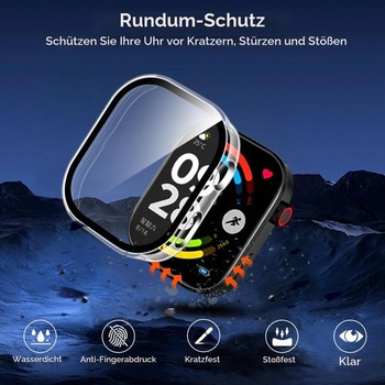 Ivoler 3dielne pevné PC púzdro s ochranným sklom pre Xiaomi Redmi Watch 6 / NFC, plné krytie,