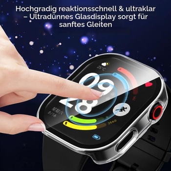 Ivoler 3dielne pevné PC púzdro s ochranným sklom pre Xiaomi Redmi Watch 6 / NFC, plné krytie,