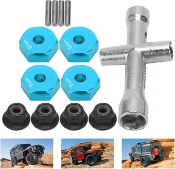 Šestihranný adaptér pro RC kola, 12mm šestihranný adaptér pro kola RC autíček 1/10 + protiskluzová