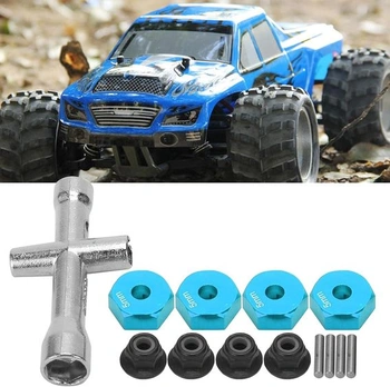 Šestihranný adaptér pro RC kola, 12mm šestihranný adaptér pro kola RC autíček 1/10 + protiskluzová