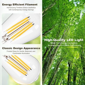 DiCUNO Ultraúčinná LED žiarovka E27 4W, 850lm, teplá biela 2700K, balenie 2 ks, 60W teplá biela 2700K