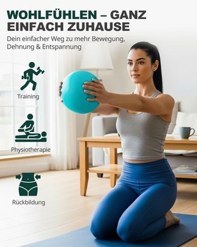 Trideer Pilates lopta 23 cm – Mini gymnastická lopta na pilates a posilňovanie stredu tela Blue Lake XXS