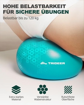 Trideer Pilates lopta 23 cm – Mini gymnastická lopta na pilates a posilňovanie stredu tela Blue Lake XXS