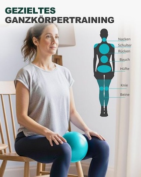 Trideer Pilates lopta 23 cm – Mini gymnastická lopta na pilates a posilňovanie stredu tela Blue Lake XXS