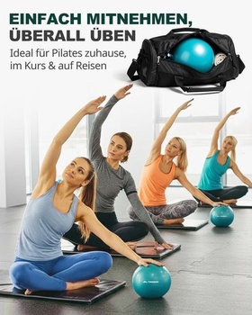 Trideer Pilates lopta 23 cm – Mini gymnastická lopta na pilates a posilňovanie stredu tela Blue Lake XXS