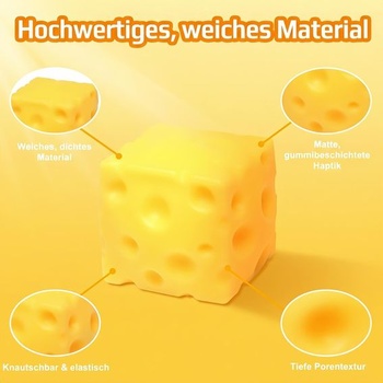 JoyLife Cheese Squishy, ​​7 cm syrová hračka proti stresu, mäkké stresové guličky, antistresový