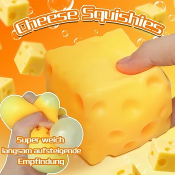 JoyLife Cheese Squishy, ​​7 cm syrová hračka proti stresu, mäkké stresové guličky, antistresový