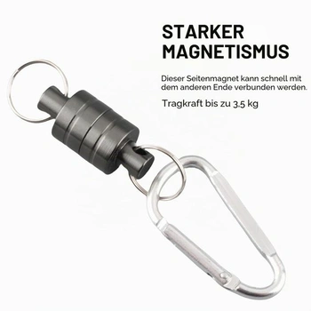Magnetický klip na muškaření, závěsný držák na šňůrku, karabina, jednoduchý/dvojitý kroužek na