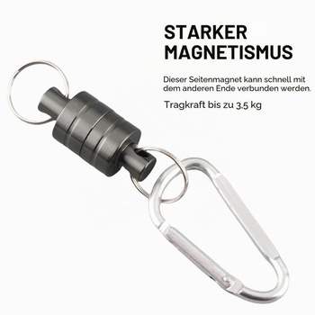 Magnetický klip na muškárenie, závesný držiak na šnúrku, karabína, jednoduchý/dvojitý krúžok na