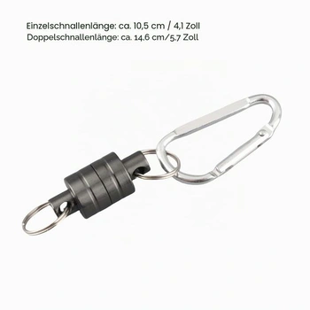 Magnetický klip na muškaření, závěsný držák na šňůrku, karabina, jednoduchý/dvojitý kroužek na
