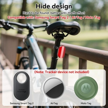 Vylepšený držiak na bicykel pre Apple AirTag (2021 a 2025), Samsung Smart Tag 2 a Moto Tag - Skrytý