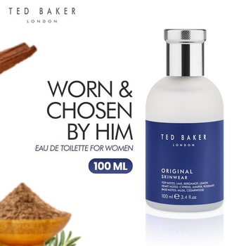 Ted Baker Skinwear EDT, drevitá mužná vôňa, vrchné tóny citrónovej limetky, bergamotu a citrónu sa