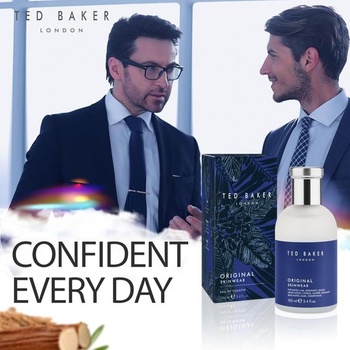 Ted Baker Skinwear EDT, drevitá mužná vôňa, vrchné tóny citrónovej limetky, bergamotu a citrónu sa