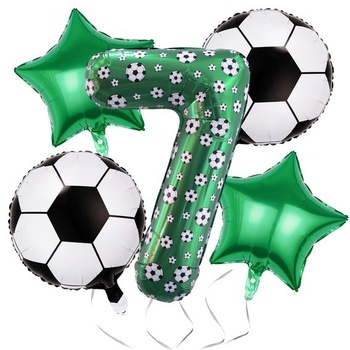 DazzJoy futbalové narodeninové dekorácie pre 7-ročných chlapcov, futbalový balónik pre 7-ročných chlapcov,