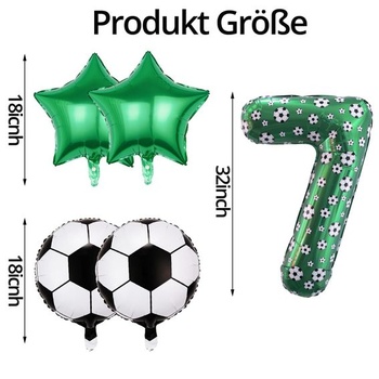 DazzJoy futbalové narodeninové dekorácie pre 7-ročných chlapcov, futbalový balónik pre 7-ročných chlapcov,