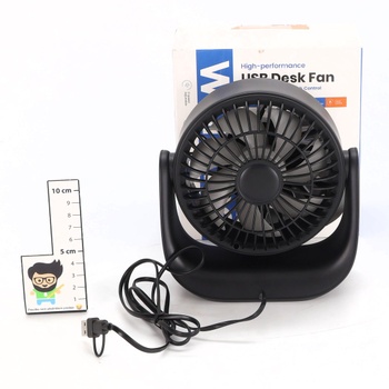 Stolný ventilátor Warmco s USB a dotykovým ovládaním (len USB prevádzka), malý ventilátor, konektory