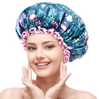 Mikimini opakovane použiteľná sprchová čiapka pre ženy, veľkosť XL, Flamingo, 2 kusy (balenie po 2)
