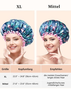 Mikimini opakovane použiteľná sprchová čiapka pre ženy, veľkosť XL, Flamingo, 2 kusy (balenie po 2)