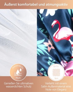 Mikimini opakovane použiteľná sprchová čiapka pre ženy, veľkosť XL, Flamingo, 2 kusy (balenie po 2)