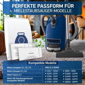 10 sáčkov do vysávača kompatibilných s modelmi Miele Complete C3/Complete C2/Classic