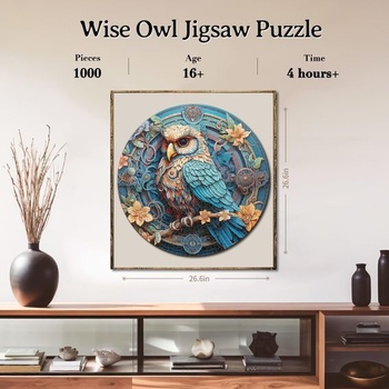 1000dílná skládačka, Puzzle Moudrá sova do duté země pro dospělé