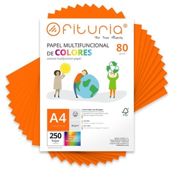 Farebný papier OFITURIA, 250 listov A4 80g – Farebný papier na tvorenie, tlačiarne, scrapbooking –