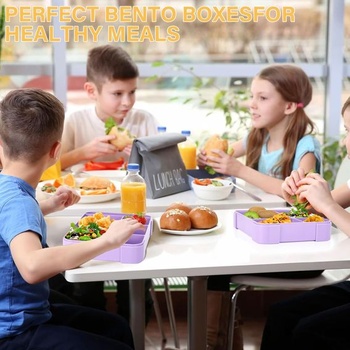 Detský obedový box Sprifityy s priehradkami, 1330 ml nepriepustný obedový box, vhodný do školy, na