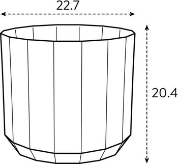 Elho Facet okrúhly 23 cm - kvetináč do interiéru - 100% recyklovaný plast - Ø 22,7 x V 20,4 cm -