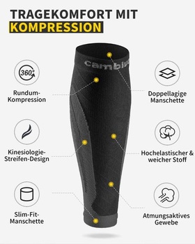 CAMBIVO 2 páry lýtkových bandáží, kompresní ponožky pro ženy a muže, podpůrné ponožky, kompresní