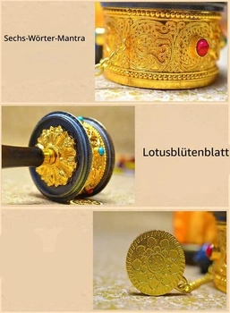 Tibetský modlitební mlýnek, mosazný buddhistický modlitební mlýnek, buddhistický modlitební mlýnek