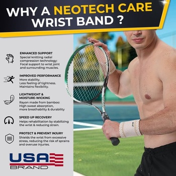 Zápästná bandáž NEOtech Care - úplet z bambusových vlákien - ľahká, elastická a priedušná - pre mužov