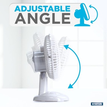 Přenosný 6palcový stolní ventilátor Status, bílý od Statusu