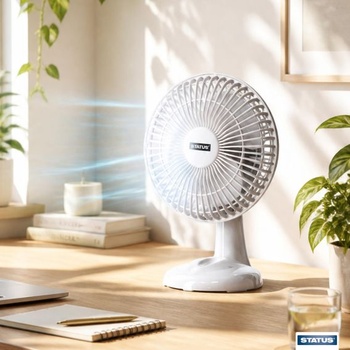 Přenosný 6palcový stolní ventilátor Status, bílý od Statusu
