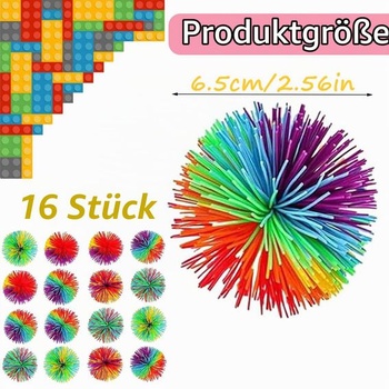 16 nadýchaných loptičiek, 6,5 cm, farebné gumové loptičky, senzorické hracie loptičky pre úľavu od stresu,