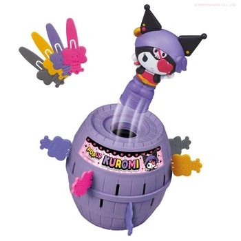 TOMY Pop Up Kuromi hra, akční hra pro děti, 2-4 hráči, věk 4+, zábavná rodinná hra, vyskakovací